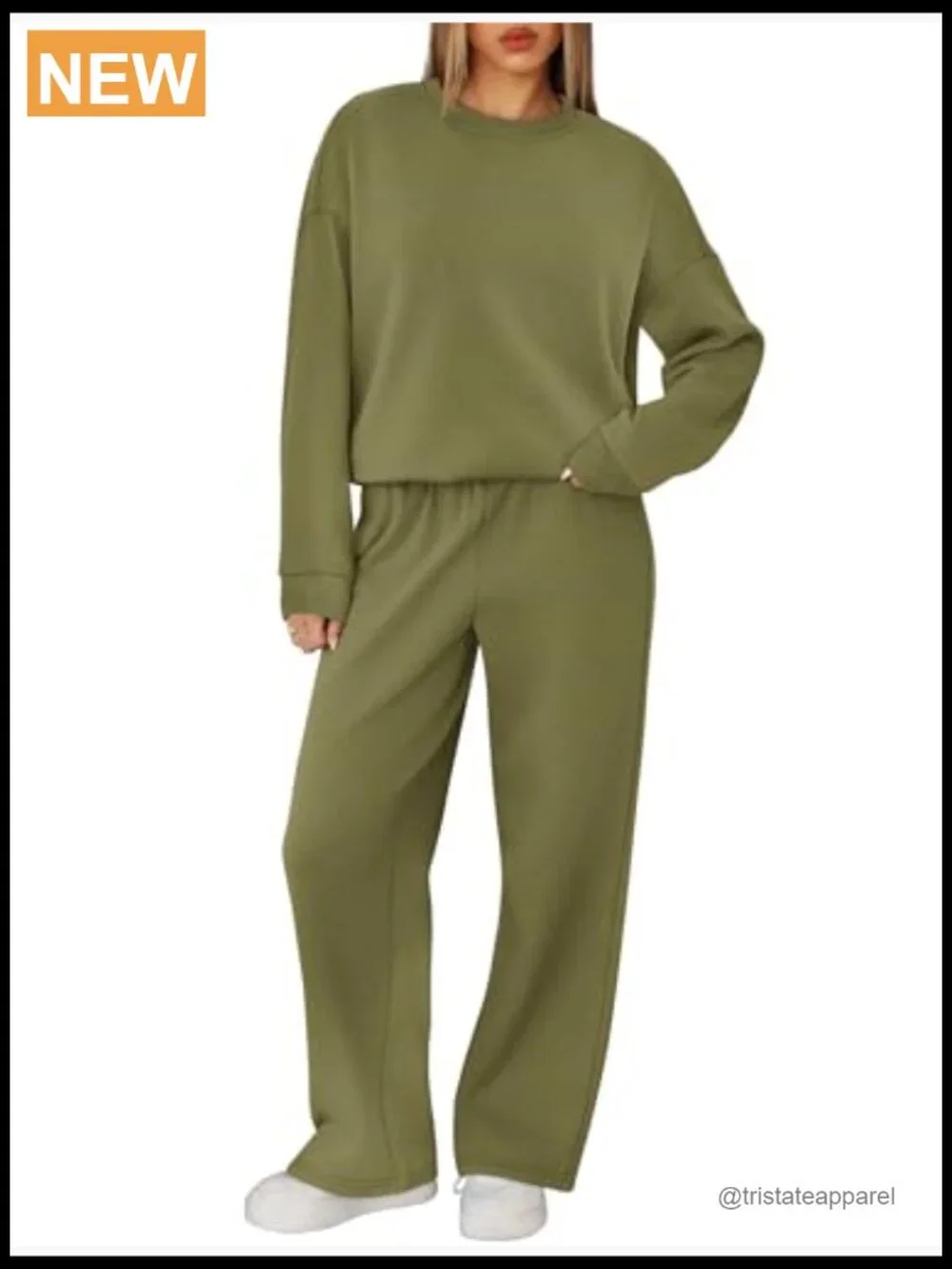 Women's 2 Piece Lounge Set Matching Sweatsuit Crewneck Track Suit